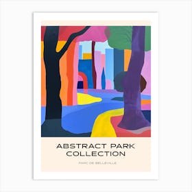 Abstract Park Collection Poster Parc De Belleville Paris France 4 Art Print