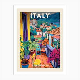 Taormina Italy 4 Fauvist Painting Travel Poster Art Print