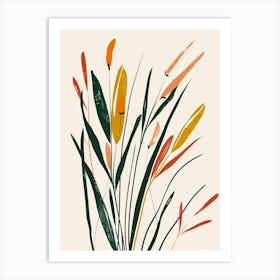 Grass Plant Minimalist Illustration 6 Art Print