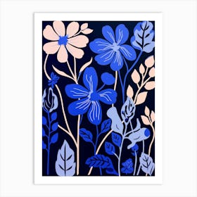 Blue Flower Illustration Honeysuckle 3 Art Print