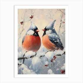 Birds In The Snow Art Print