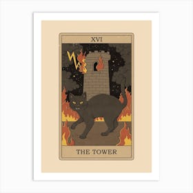 The Tower   Cats Tarot Art Print