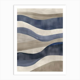 Blue And White Waves 5 Art Print