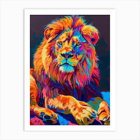 Masai Lion Symbolic Imagery Fauvist Painting 1 Art Print