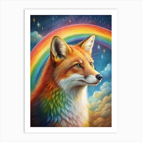 Rainbow Fox Art Print