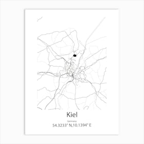 Kiel,Germany Minimalist Map Art Print