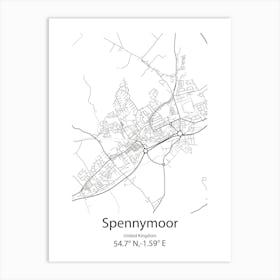 Spennymoor,United Kingdom Minimalist Map Poster