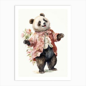 Panda Art Performing Stand Up Comedy Watercolour 3 Art Print