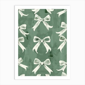 Sage Bows 4 Pattern Art Print