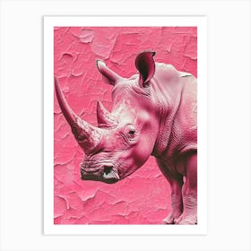 Pink Rhino Retro Collage 4 Art Print