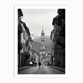 Bolzano, Italy,  Black And White Analogue Photography  2 Art Print