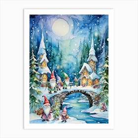 Christmas Gnomes Art Print