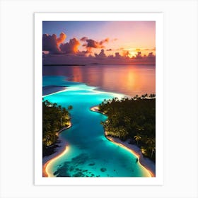 Sunset In The Maldives 1 Art Print