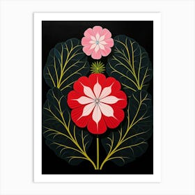 Phlox 4 Hilma Af Klint Inspired Flower Illustration Art Print