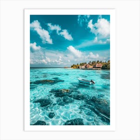 Azure Sea In The Maldives Art Print