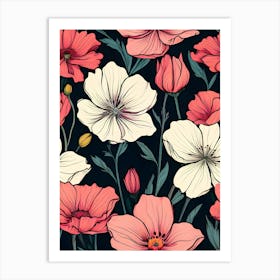 Seamless Floral Pattern 15 Art Print