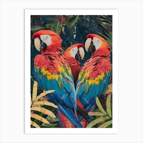 Kitsch Parot Collage 2 Art Print