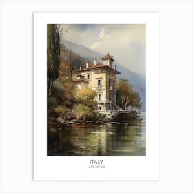 Lake Como, Italy 3 Watercolor Travel Poster Art Print