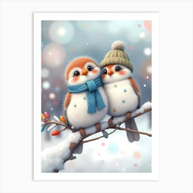 Winter Buddys: The Frosty Friendship Art Print