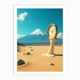 Clock In The Desert Art Print