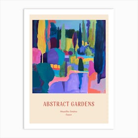 Colourful Gardens Versailles Gardens France 1 Red Poster Art Print