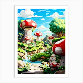 Toad Mario Art Print