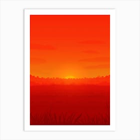 Sunset In The Grass Art Print