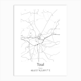 Toul,France Minimalist Map Art Print