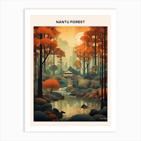 Nantu Forest Midcentury Travel Poster Art Print