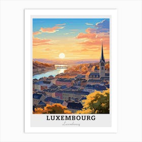 Luxembourg Sunset Travel Art Print