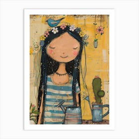 Cactus Girl Art Print