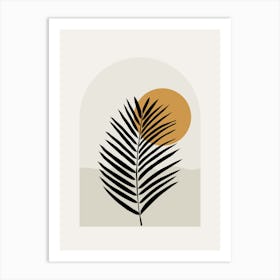 Palm Leaf Sun And Ocean Art Print