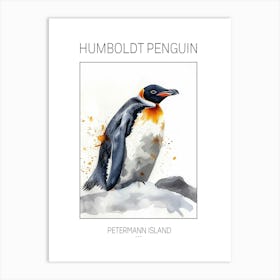 Humboldt Penguin Petermann Island Watercolour Painting 5 Poster Art Print