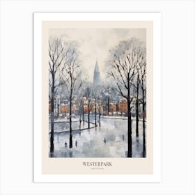 Winter City Park Poster Westerpark Amsterdam Netherlands 3 Art Print