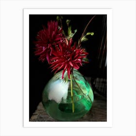 Dahlia In Green Vase Art Print