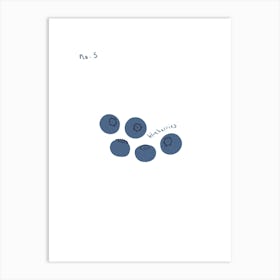 Blueberries Kitchen Print Art Print