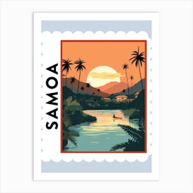 Samoa 1 Travel Stamp Poster Art Print
