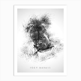 Joey Badass Rapper Sketch Art Print