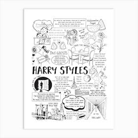 Harry Styles Doodle Lyrics Art Print