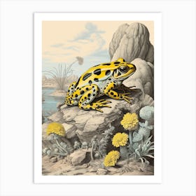 Golden Poison Frog Vintage Botanical 2 Art Print