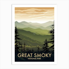 Great Smoky National Park Vintage Travel Poster 14 Art Print