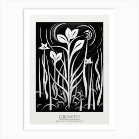 Growth Abstract Black And White 1 Poster Art Print
