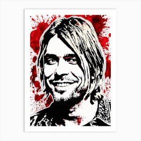 Kurt Cobain Portrait Ink Painting (7) Art Print
