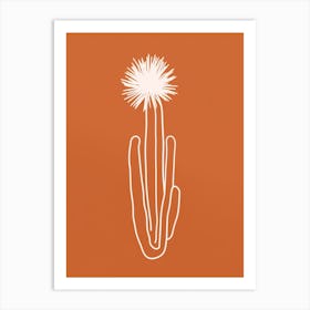 Cactus Line Drawing Hedgehog Cactus 1 Art Print