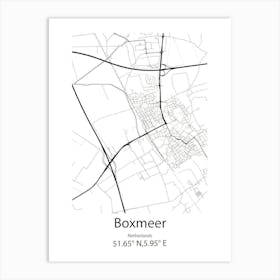 Boxmeer,Netherlands Minimalist Map Art Print