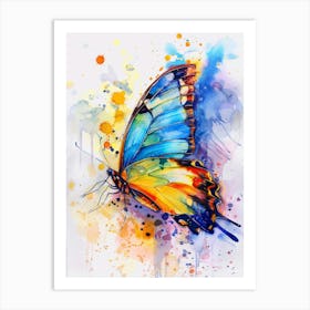 Butterfly Colourful Watercolour 3 Art Print