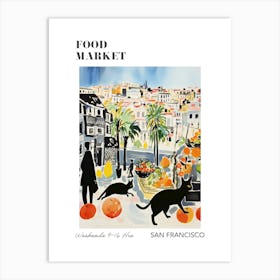 The Food Market In San Francisco 3 Illustration Poster Art Print