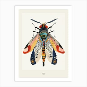 Colourful Insect Illustration Fly 5 Poster Art Print