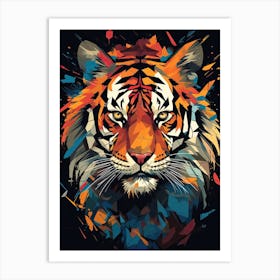 Tiger Art In Precisionism Style 4 Art Print