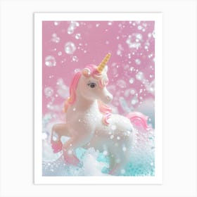 Toy Unicorn In The Bubble Bath 2 Art Print